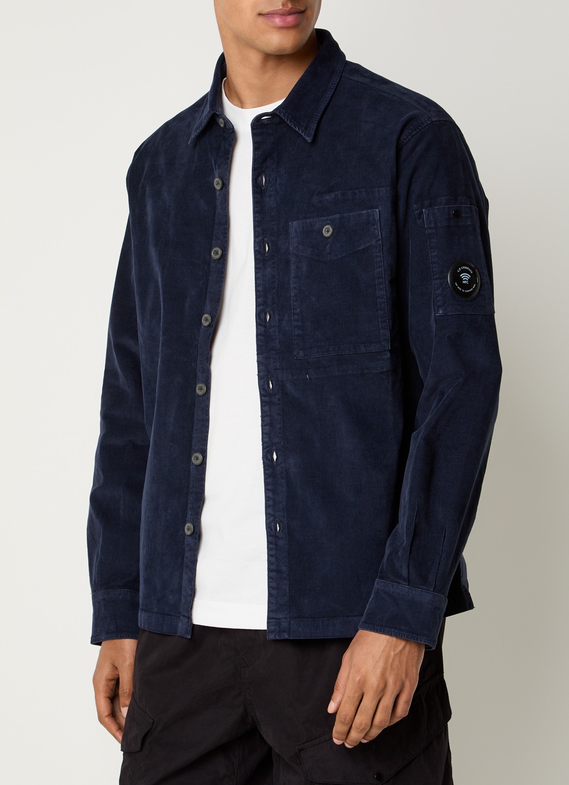 C.P. Company Overshirt van corduroy - detail 4 donkerblauw