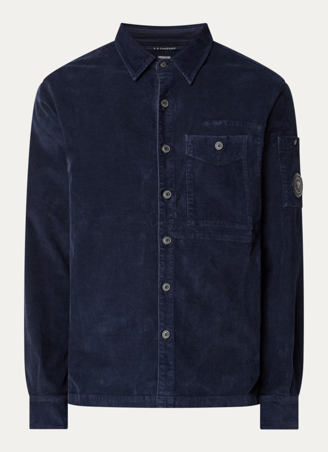 C.P. Company Overshirt van corduroy - voorkant donkerblauw