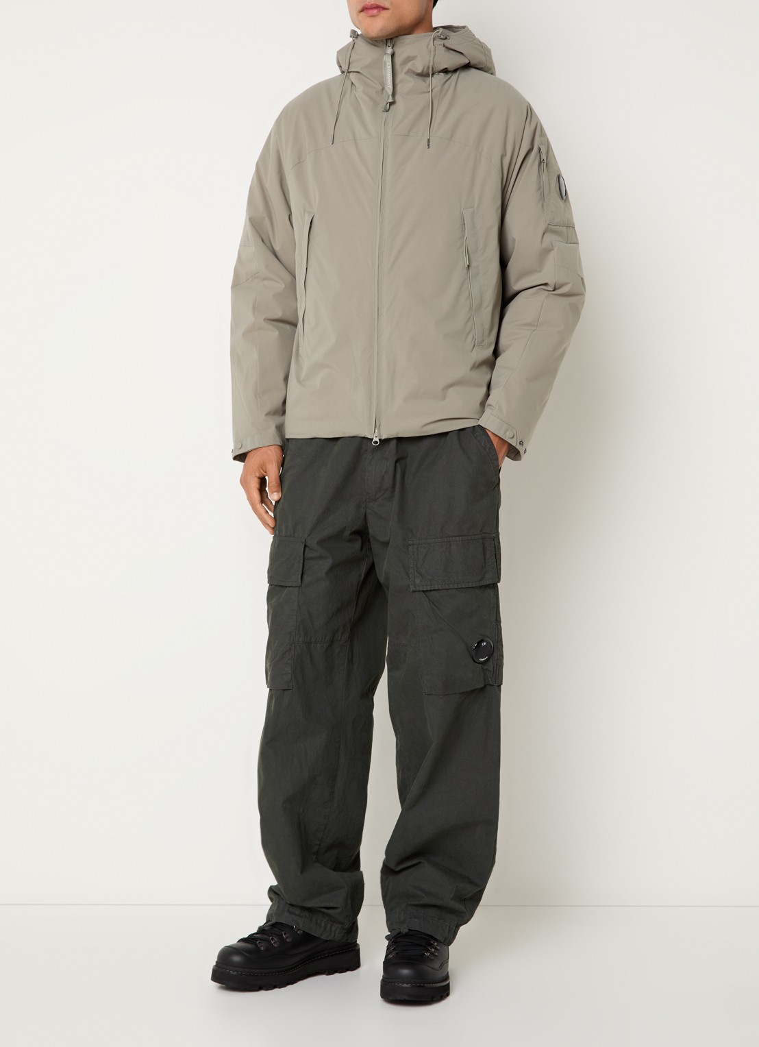 C.P. Company Pro-tek parka met ritszakken - voorkant 4 taupe