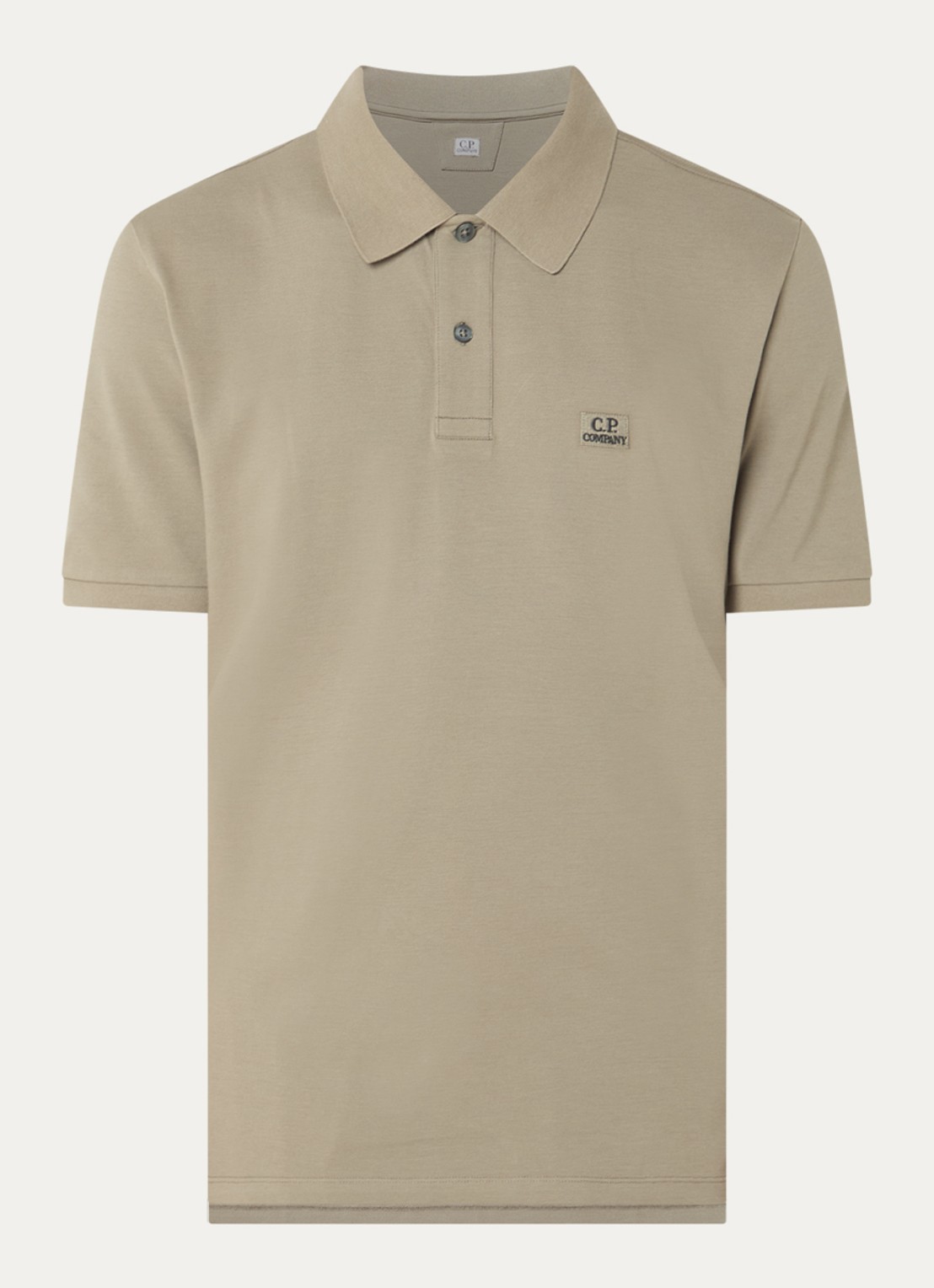 C.P. Company Regular fit polo met logo - voorkant 2 taupe