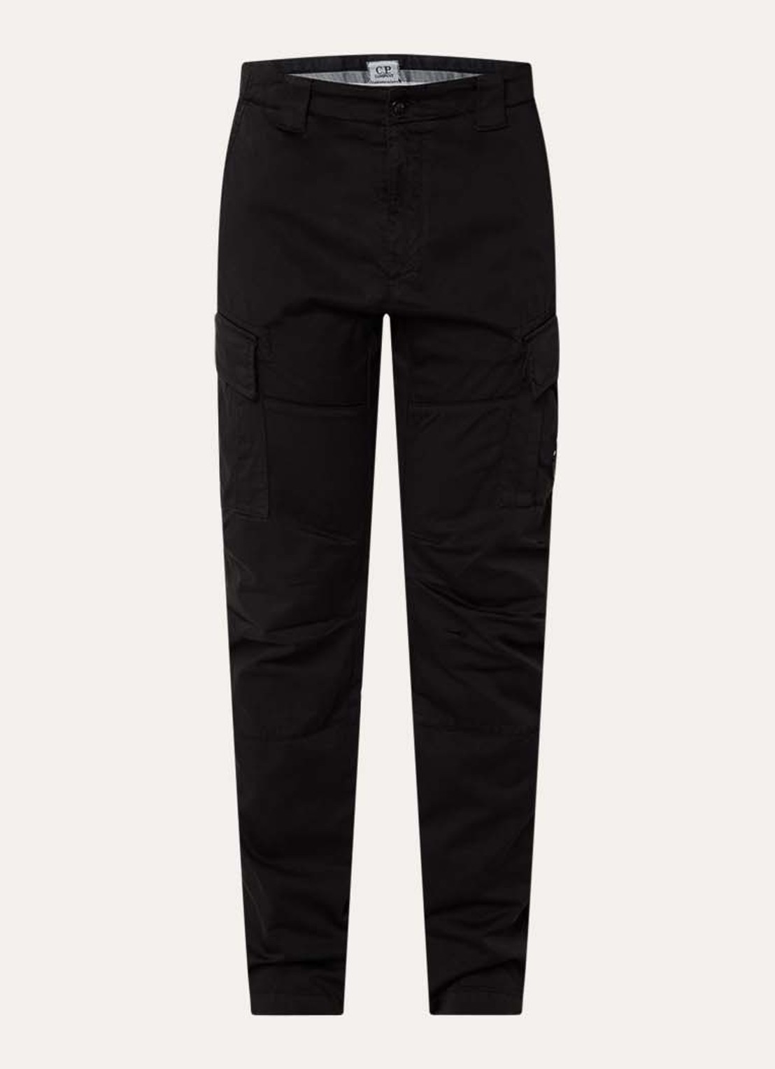 C.P. Company Slim fit cargobroek met klepzakken en logo - voorkant 4 zwart