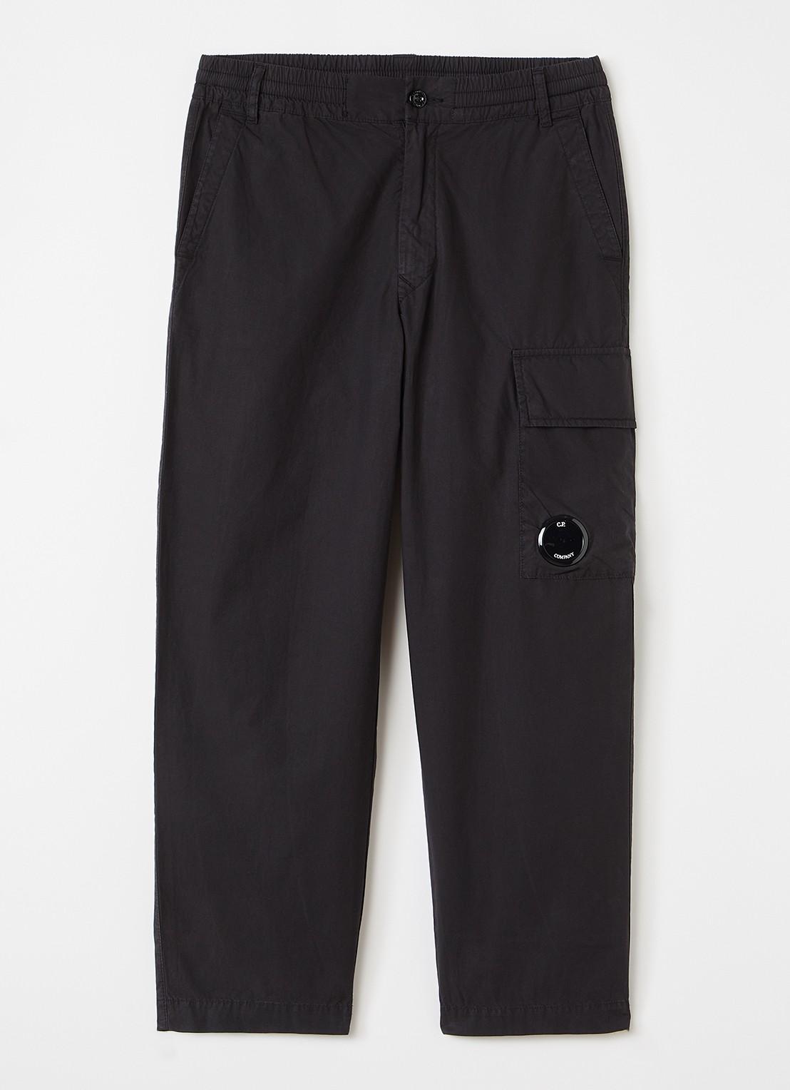 C.P. Company Straight fit cargobroek met klepzak  - voorkant zwart