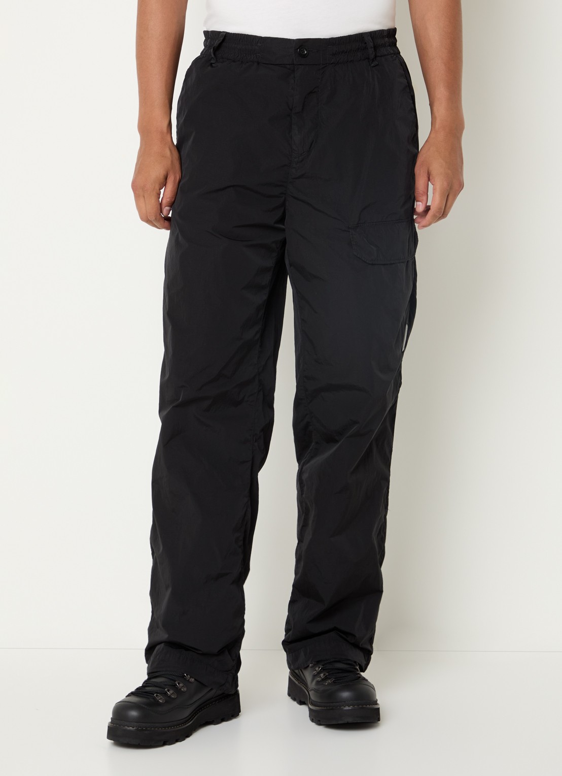 C.P. Company Straight fit cargobroek met logo - detail zwart