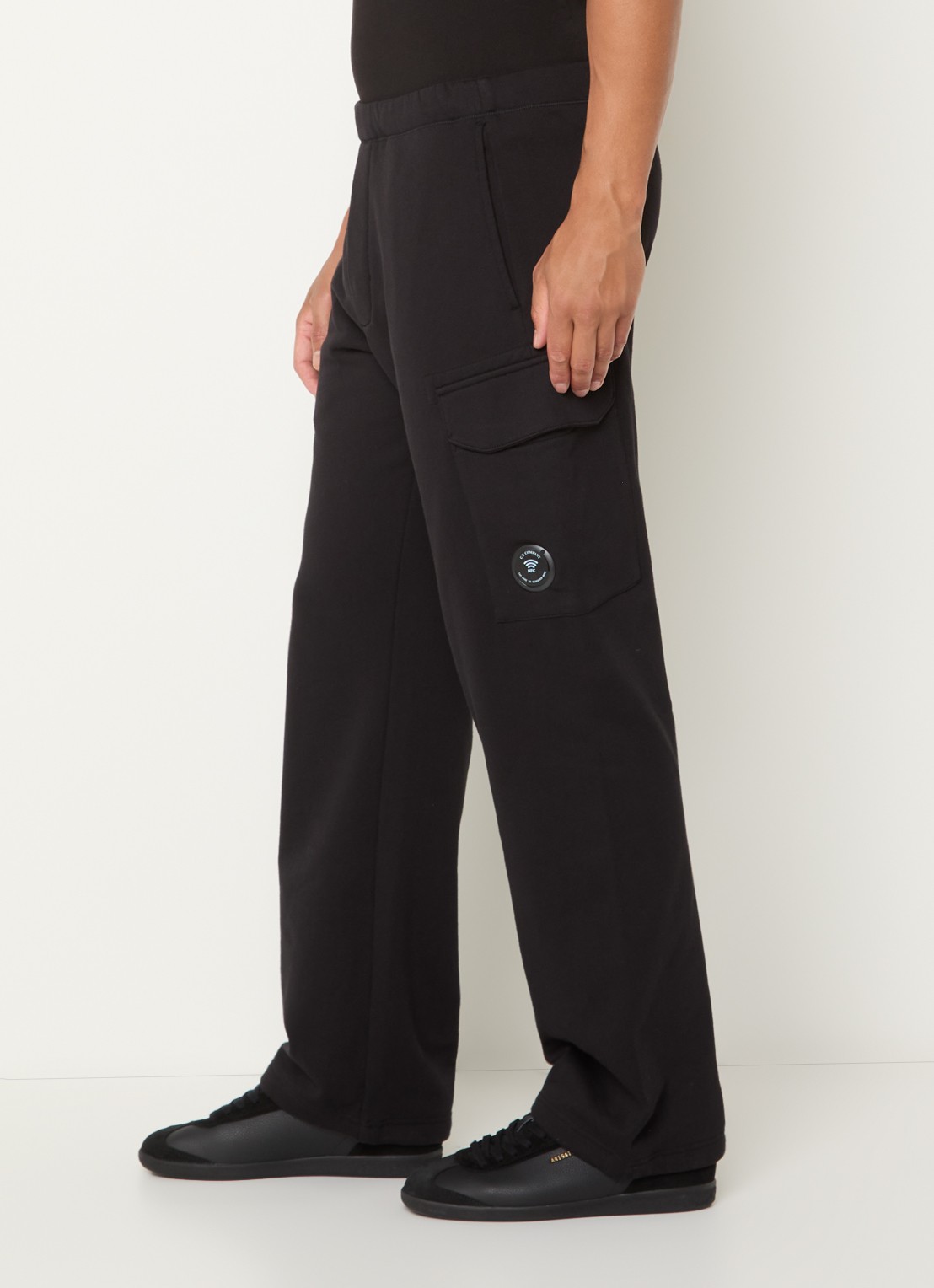 C.P. Company Straight fit joggingbroek met klepzakken - detail 2 zwart