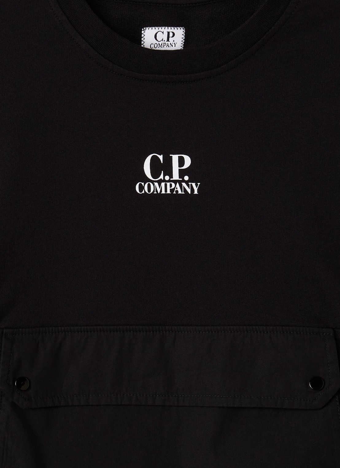 C.P. Company Sweater met logo en klepzak - detail 3 zwart