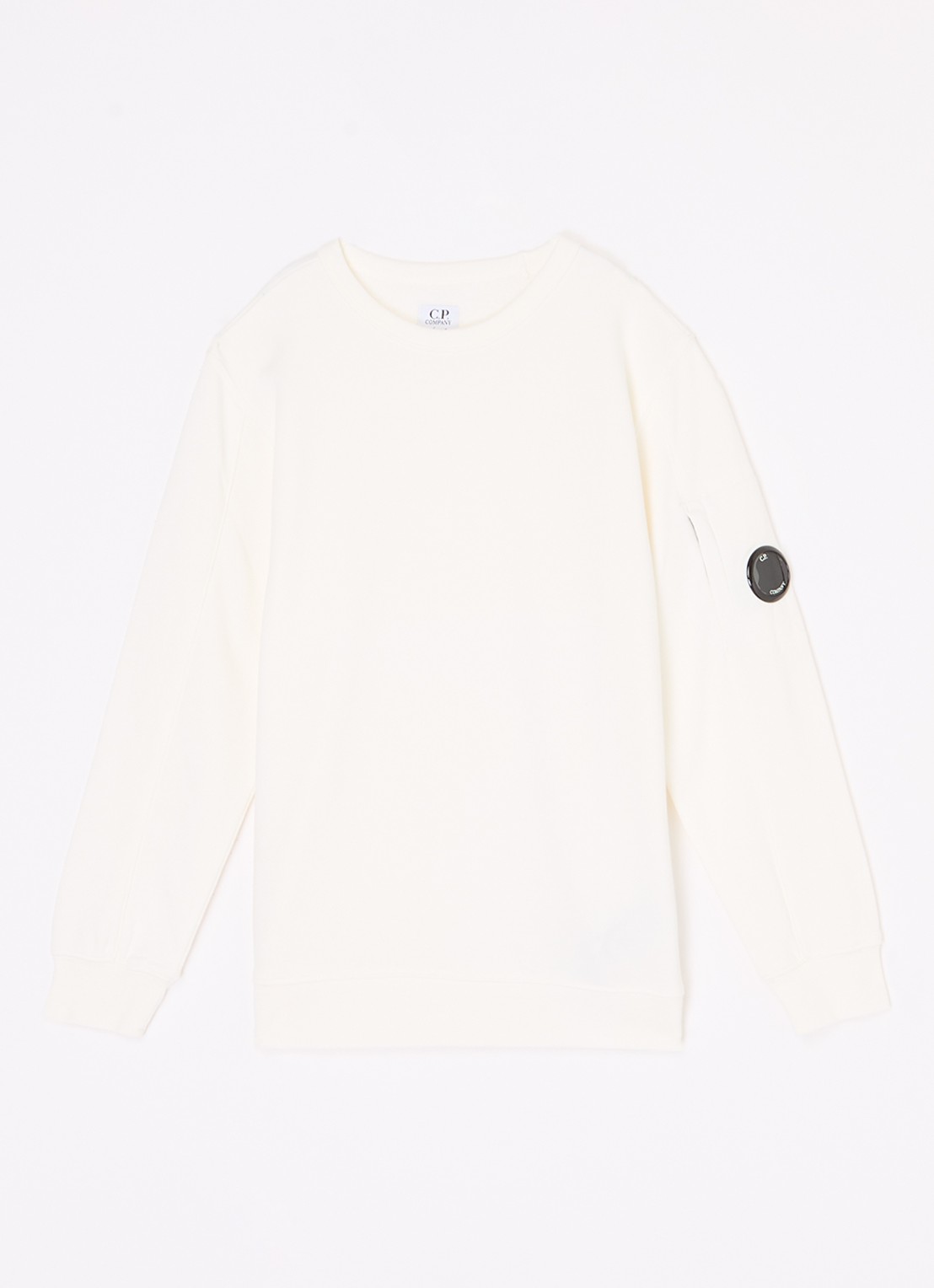 C.P. Company Sweater met logo - voorkant 2 gebroken wit