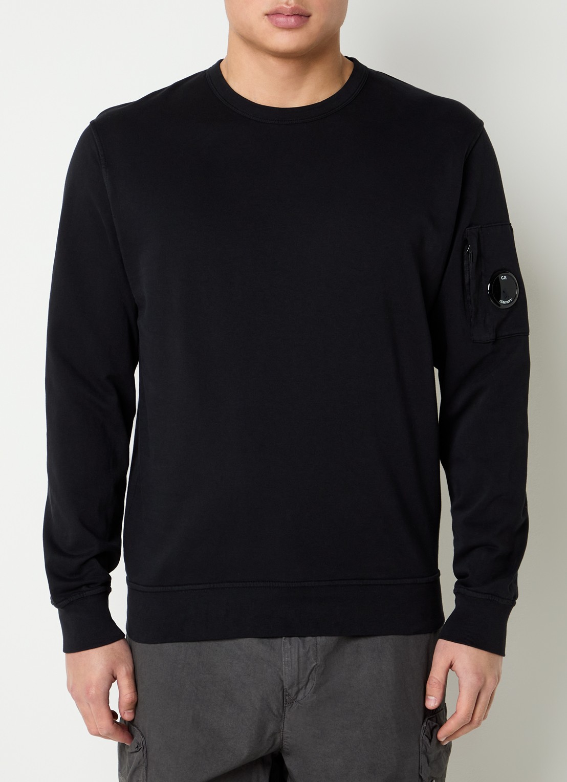 C.P. Company Sweater met logo - detail zwart