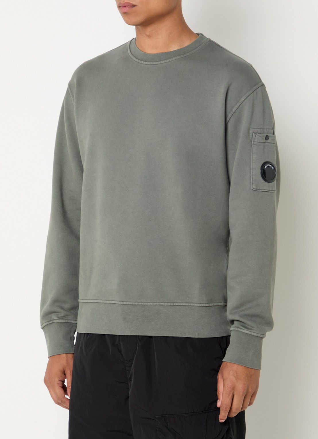 C.P. Company Sweater met logo - detail 3 olijfgroen