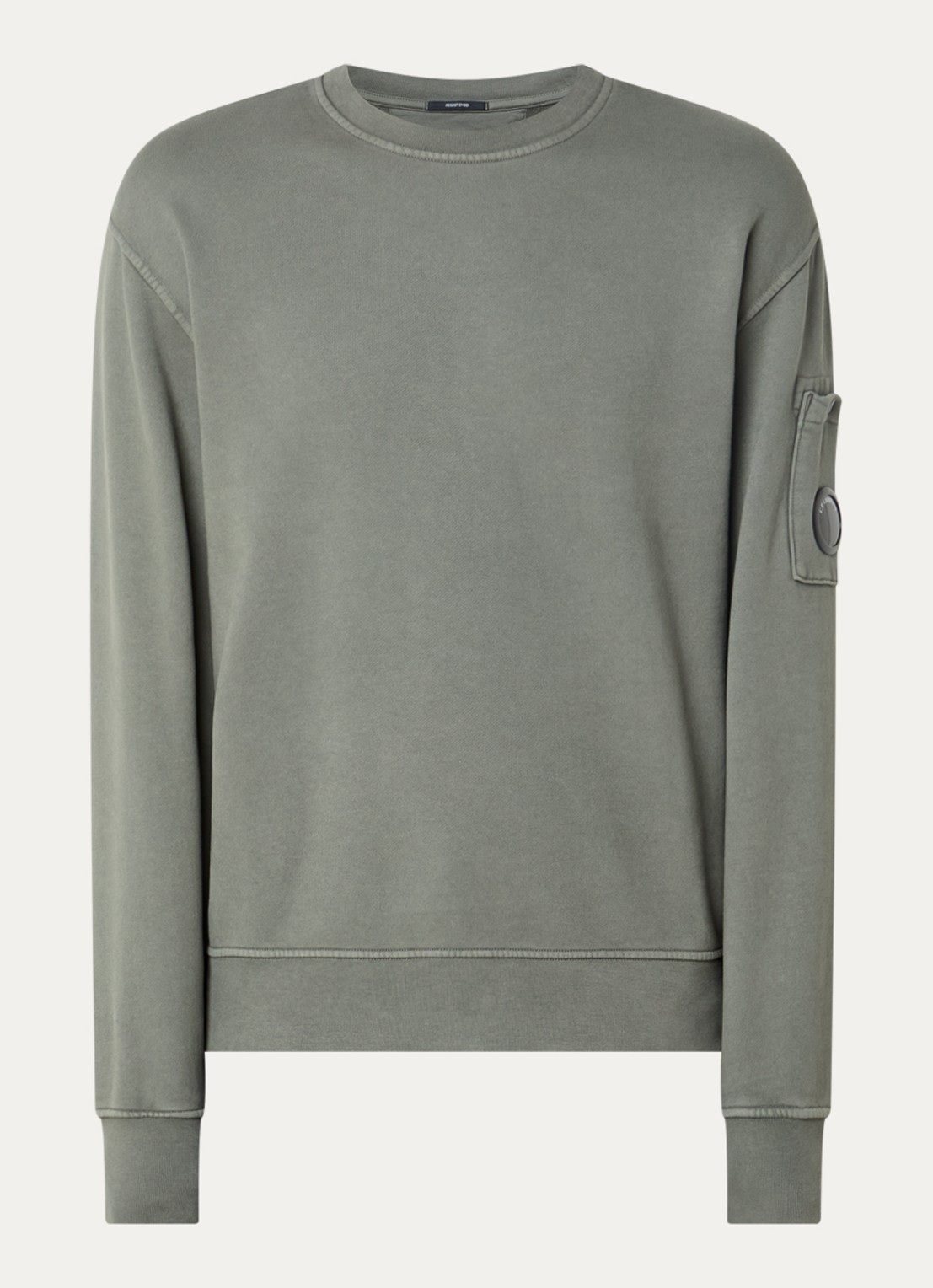 C.P. Company Sweater met logo - voorkant olijfgroen
