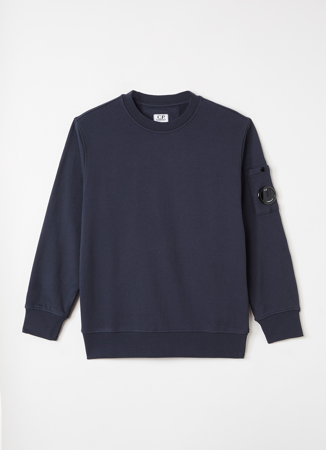 C.P. Company Sweater met opgestikte zak - voorkant donkerblauw