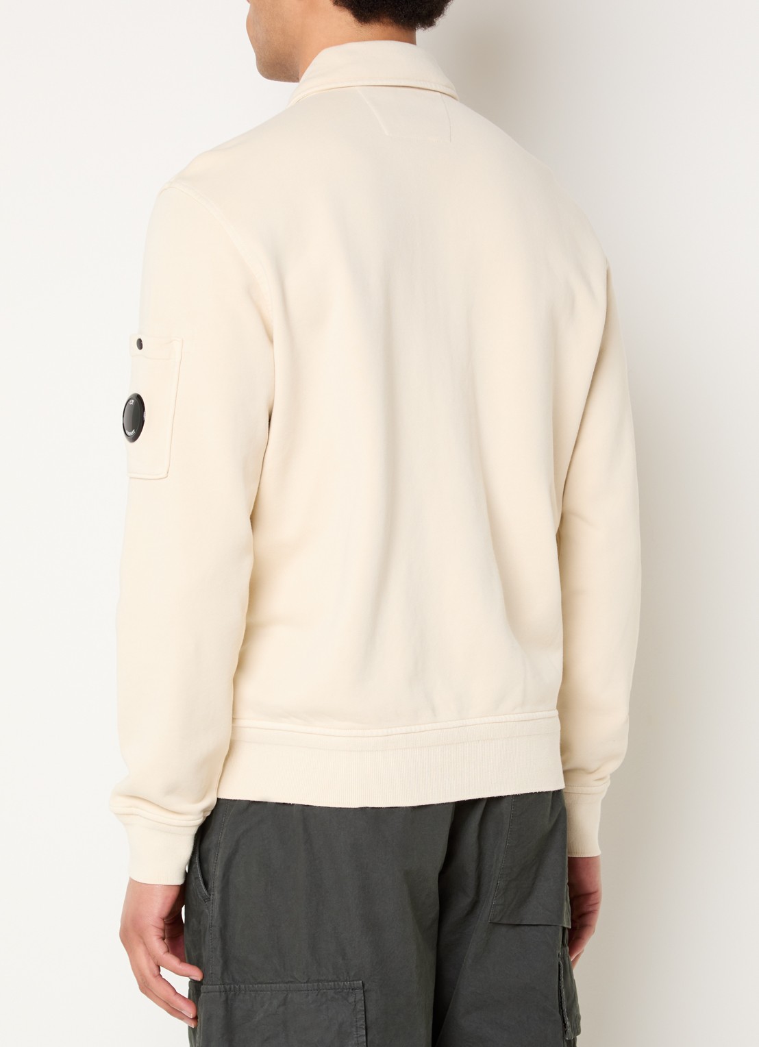 C.P. Company Sweatvest met kraag - achterkant 3 creme