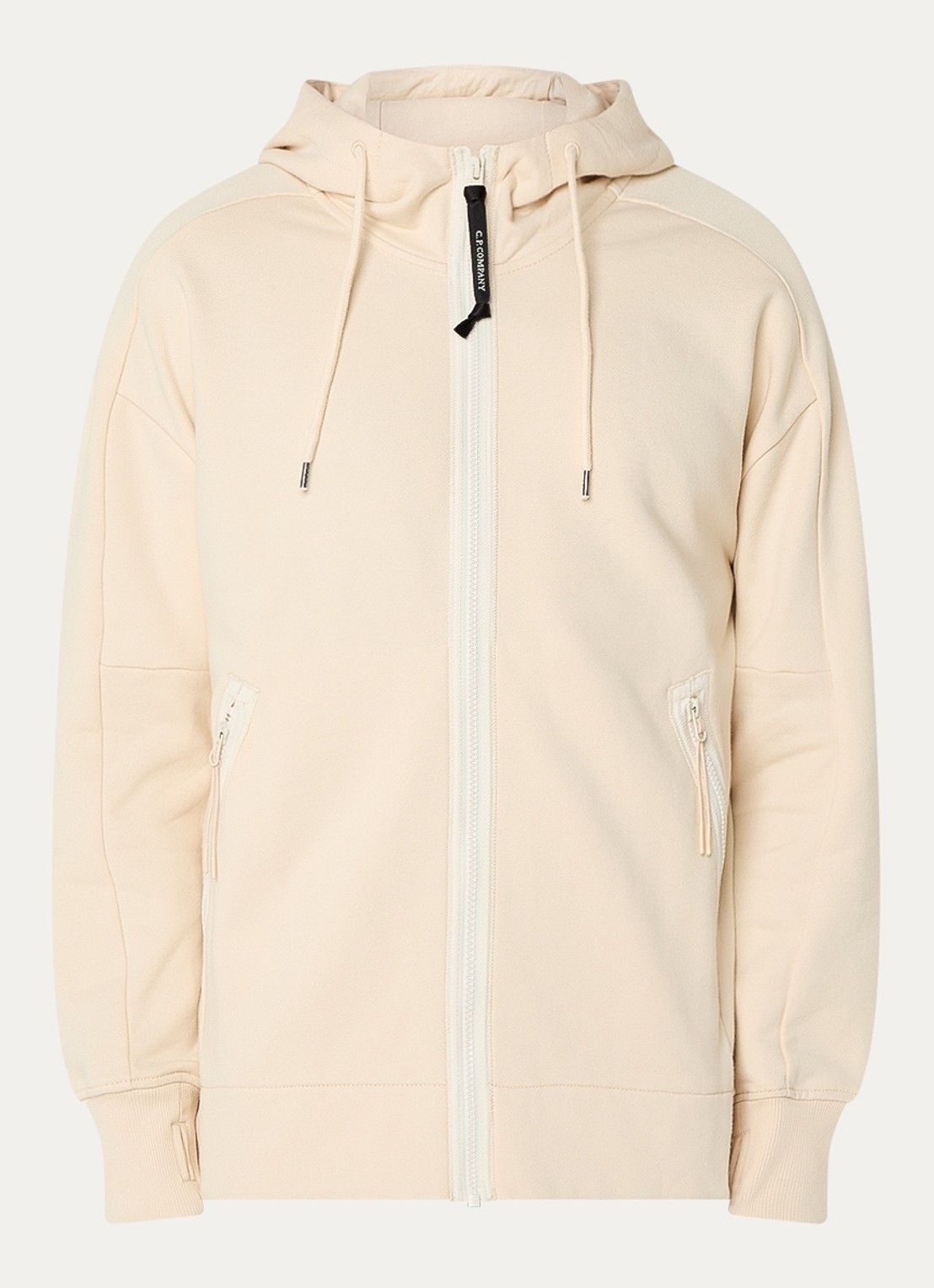 C.P. Company Sweatvest met ritszakken - voorkant 2 beige