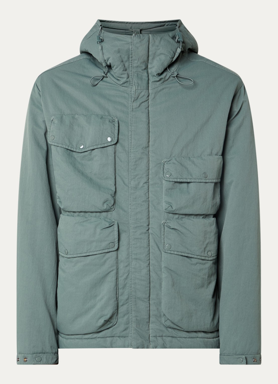 C.P. Company T-Flatt parka met klepzakken - voorkant 2 zeegroen