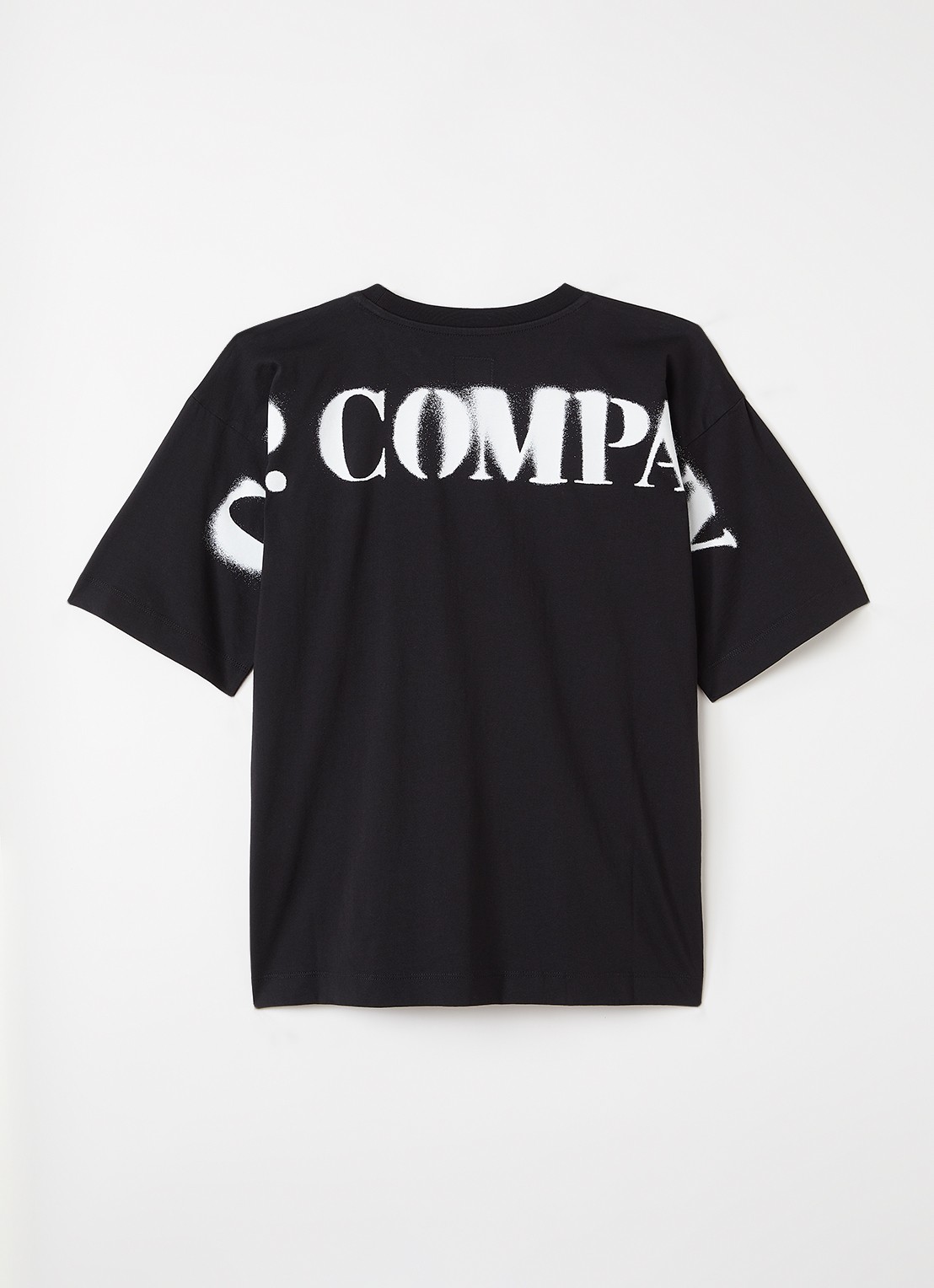 C.P. Company T-shirt met logo- en backprint - voorkant 2 zwart
