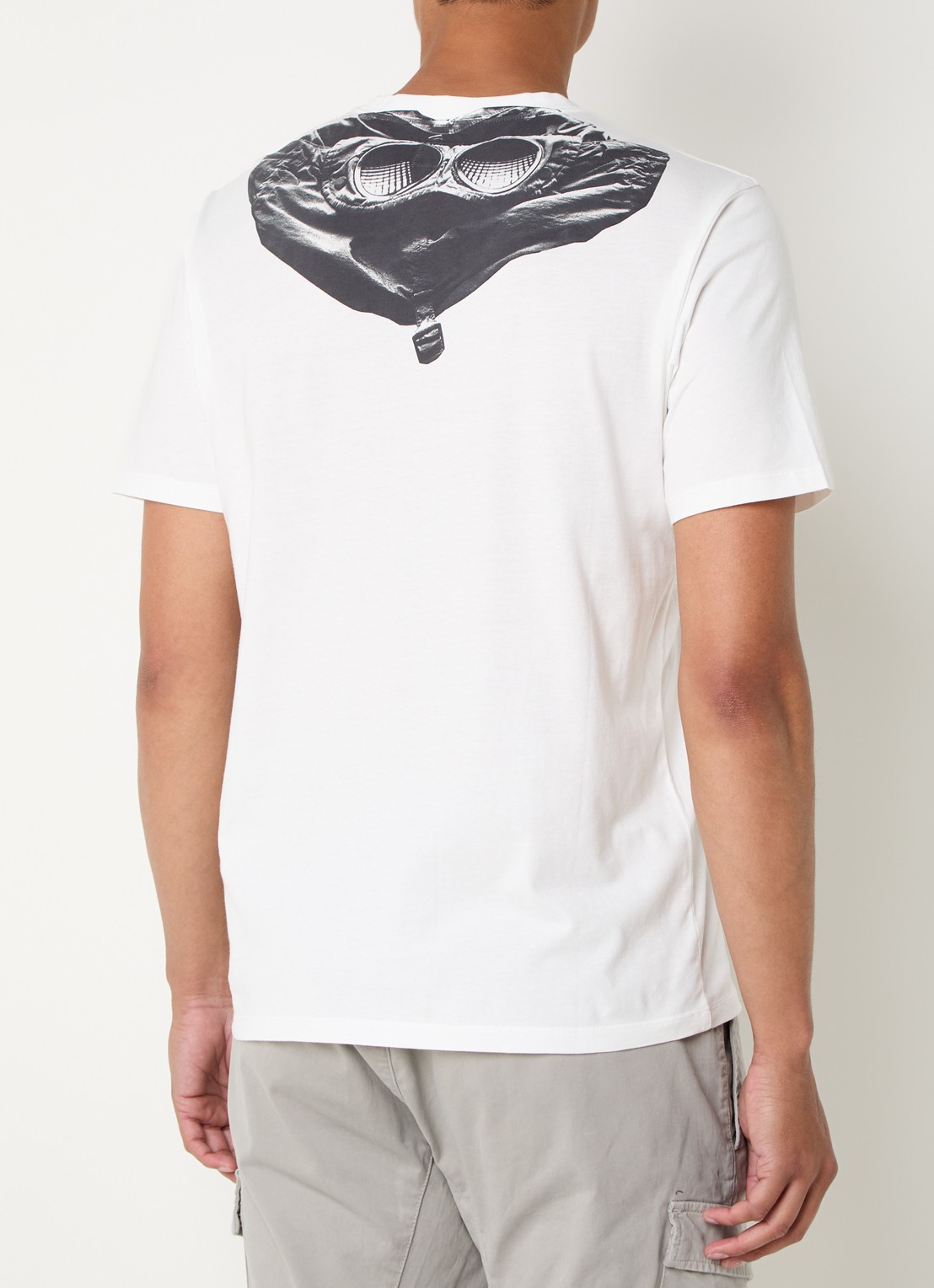 C.P. Company T-shirt met logo- en backprint - achterkant wit