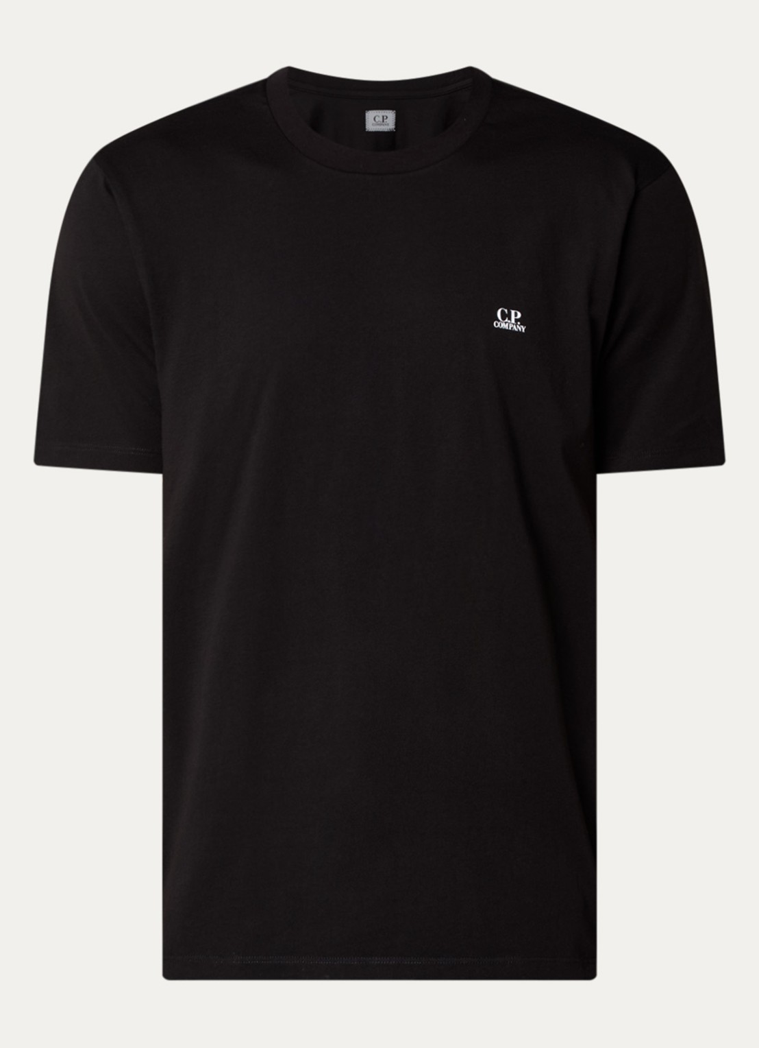 C.P. Company T-shirt met logo- en backprint - voorkant zwart
