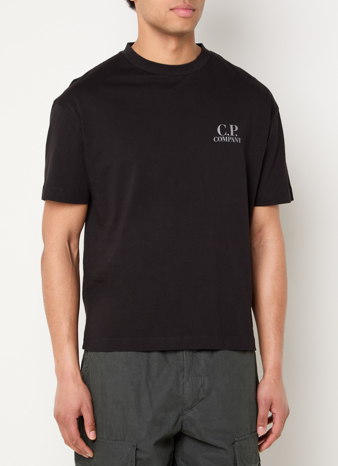 C.P. Company T-shirt met logo- en backprint - achterkant zwart