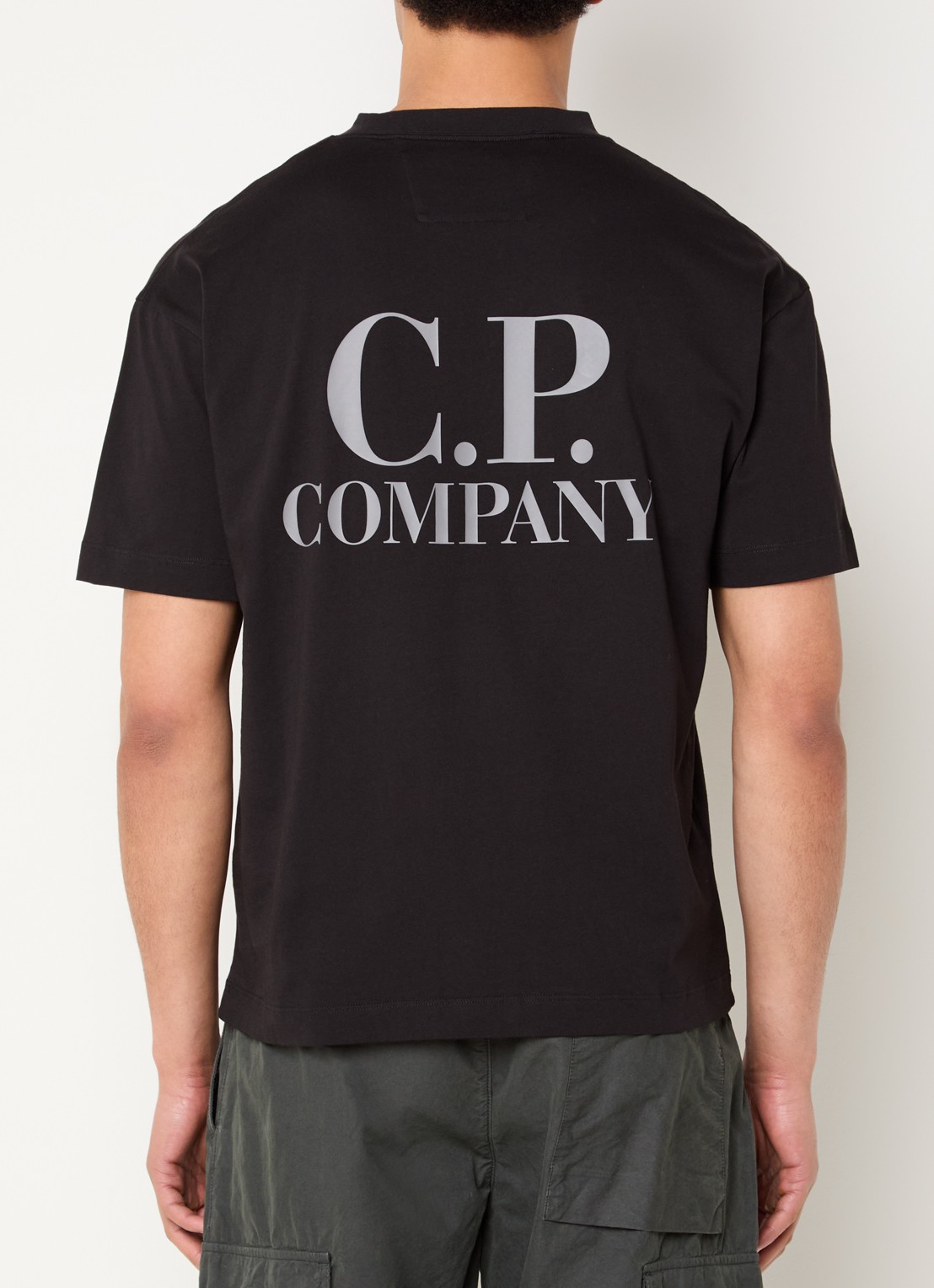 C.P. Company T-shirt met logo- en backprint - detail 4 zwart