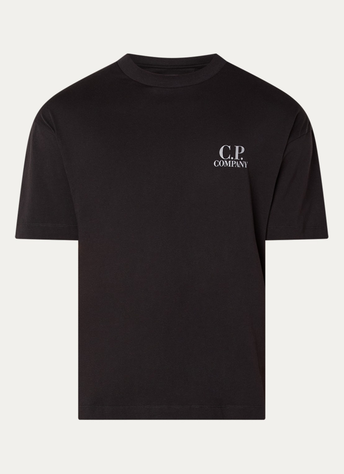 C.P. Company T-shirt met logo- en backprint - voorkant 2 zwart