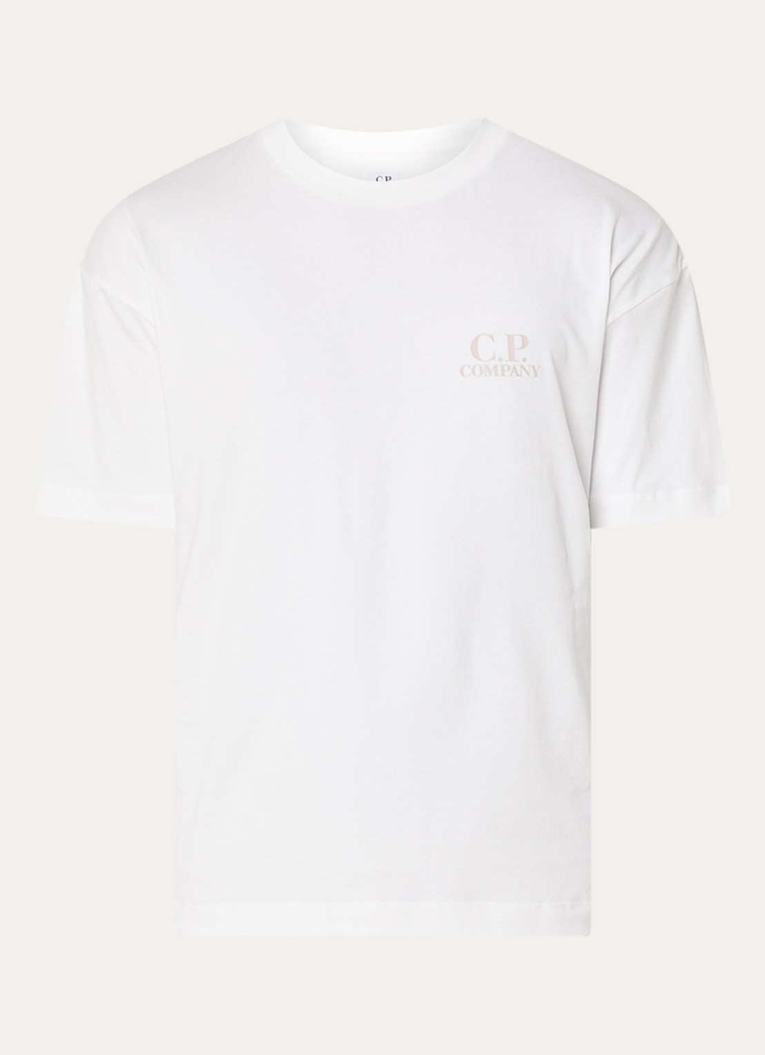 C.P. Company T-shirt met logo- en backprint - voorkant wit