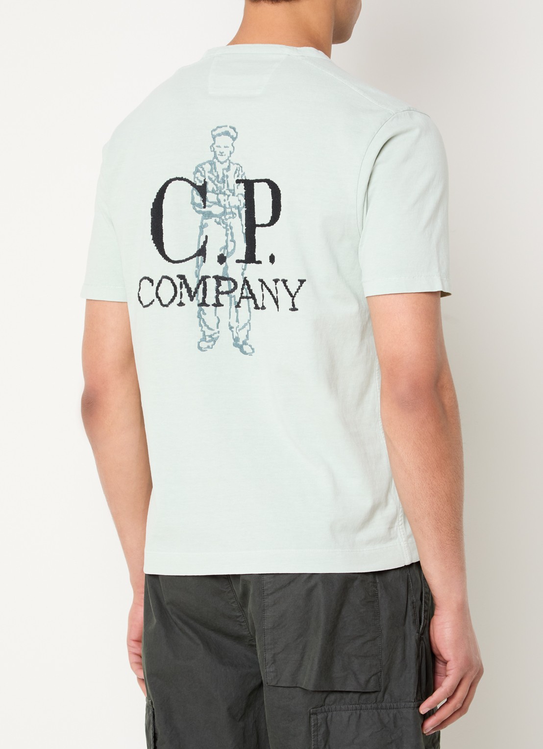 C.P. Company T-shirt met logo- en backprint - detail 2 lindegroen