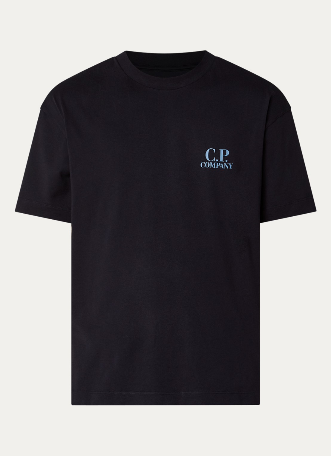 C.P. Company T-shirt met logo en backprint - voorkant 3 donkerblauw