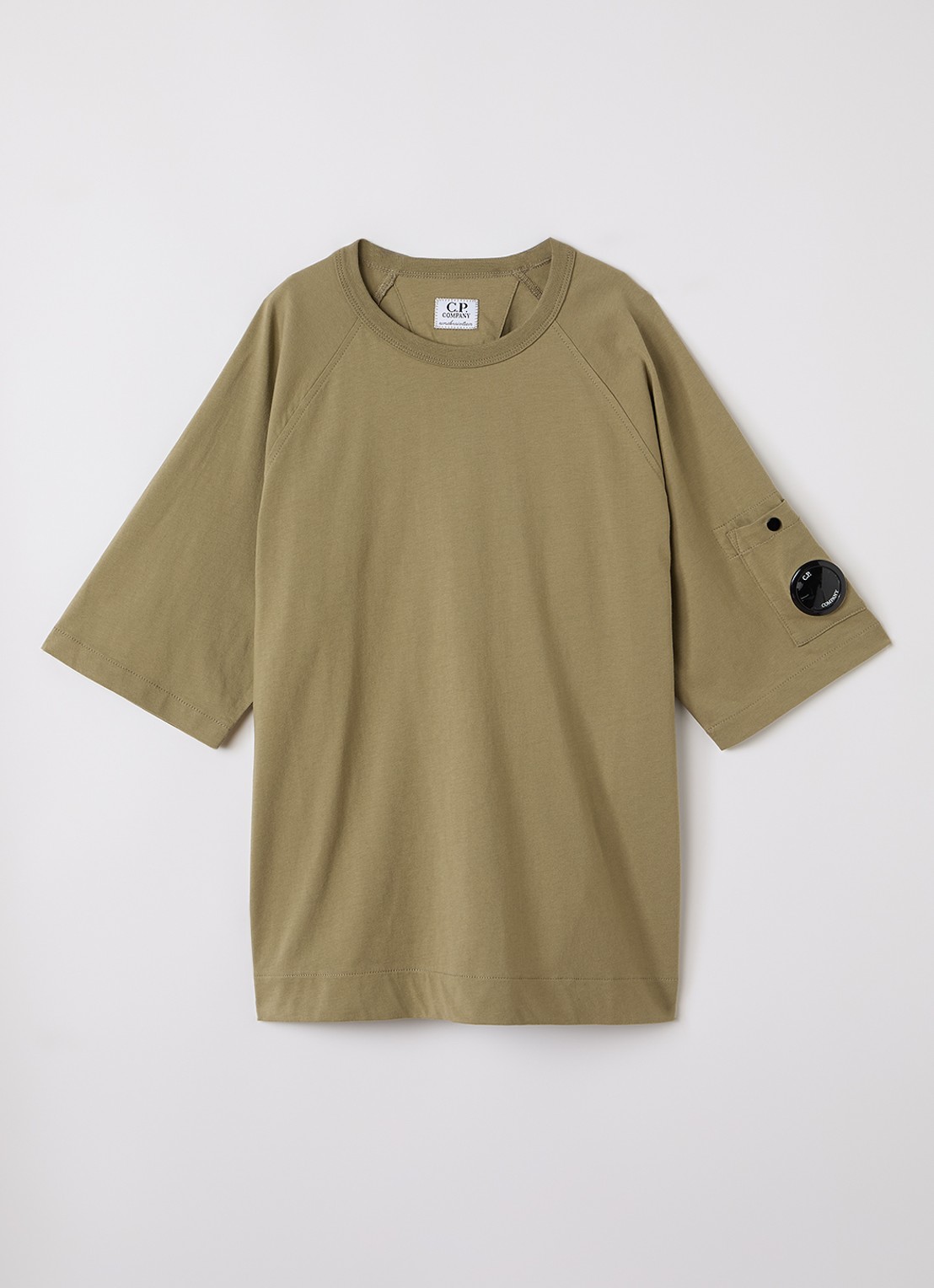 C.P. Company T-shirt met logo - voorkant olijfgroen