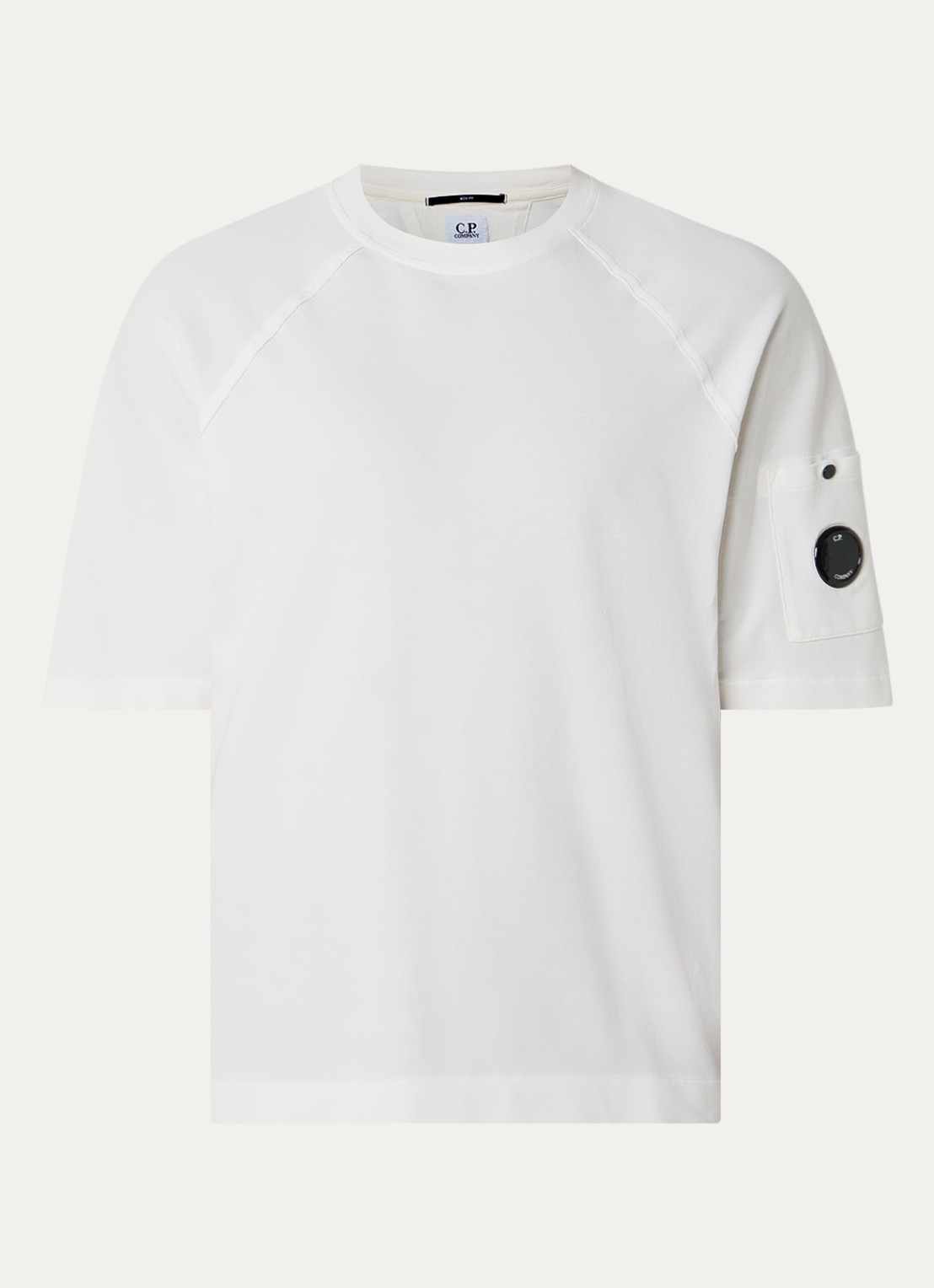 C.P. Company T-shirt met logo - voorkant ivoor