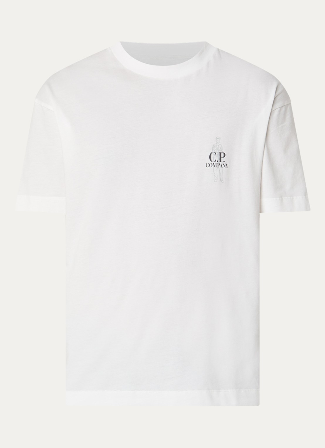 C.P. Company T-shirt met logo - voorkant wit