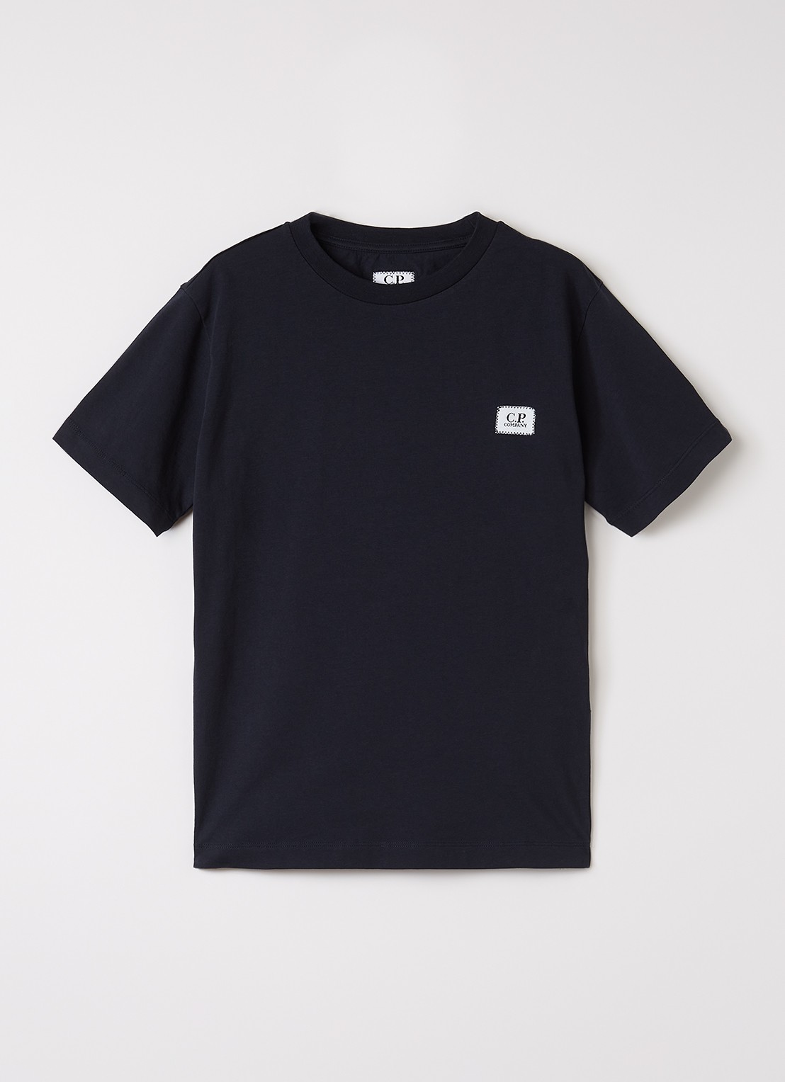 C.P. Company T-shirt met logoborduring - voorkant donkerblauw