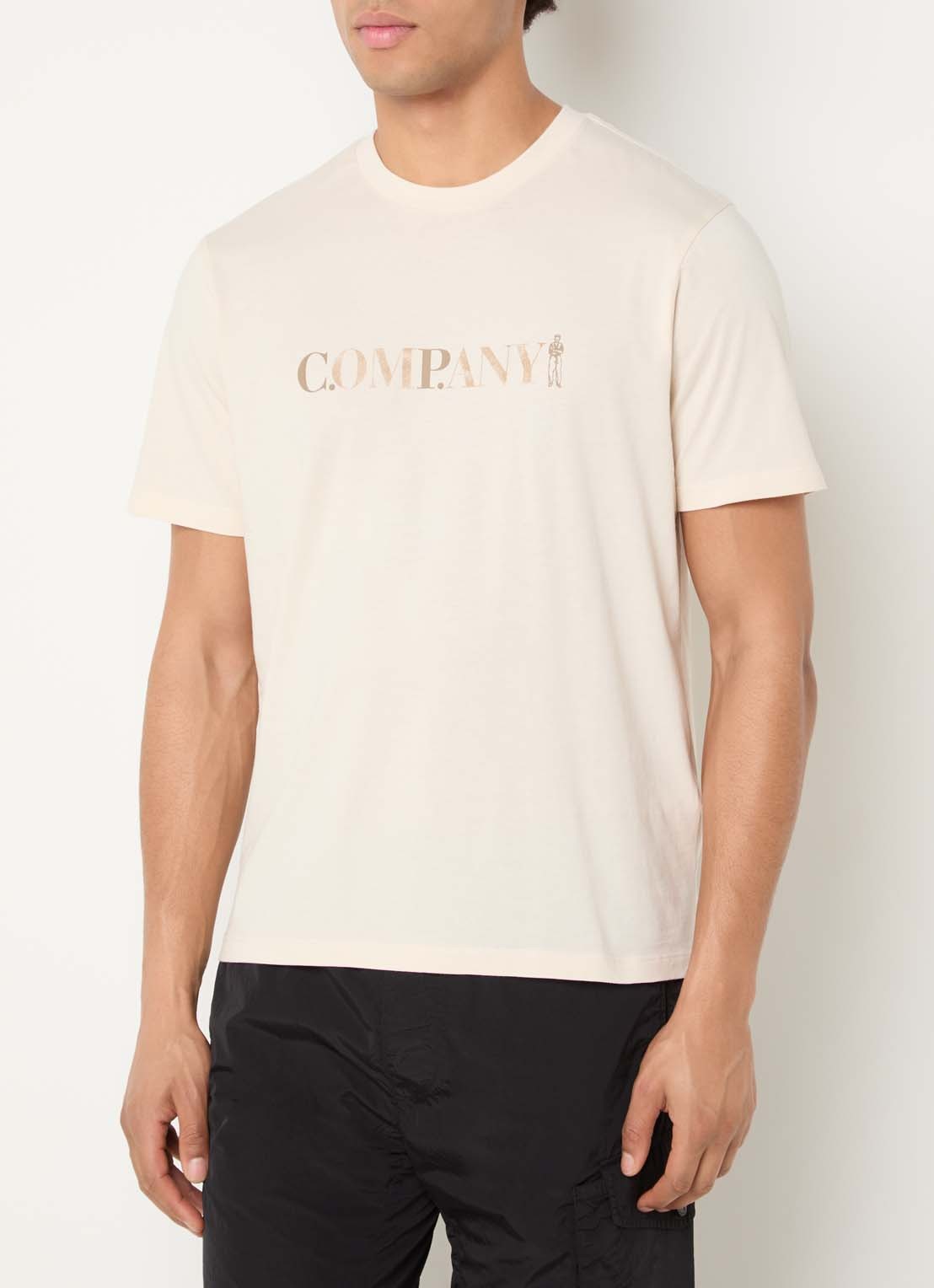 C.P. Company T-shirt met logoprint - detail 4 creme