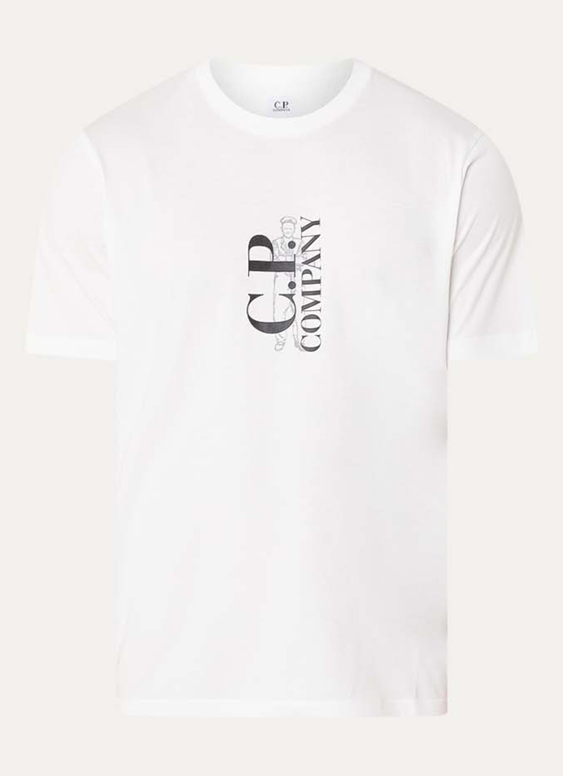 C.P. Company T-shirt met logoprint - voorkant 3 wit