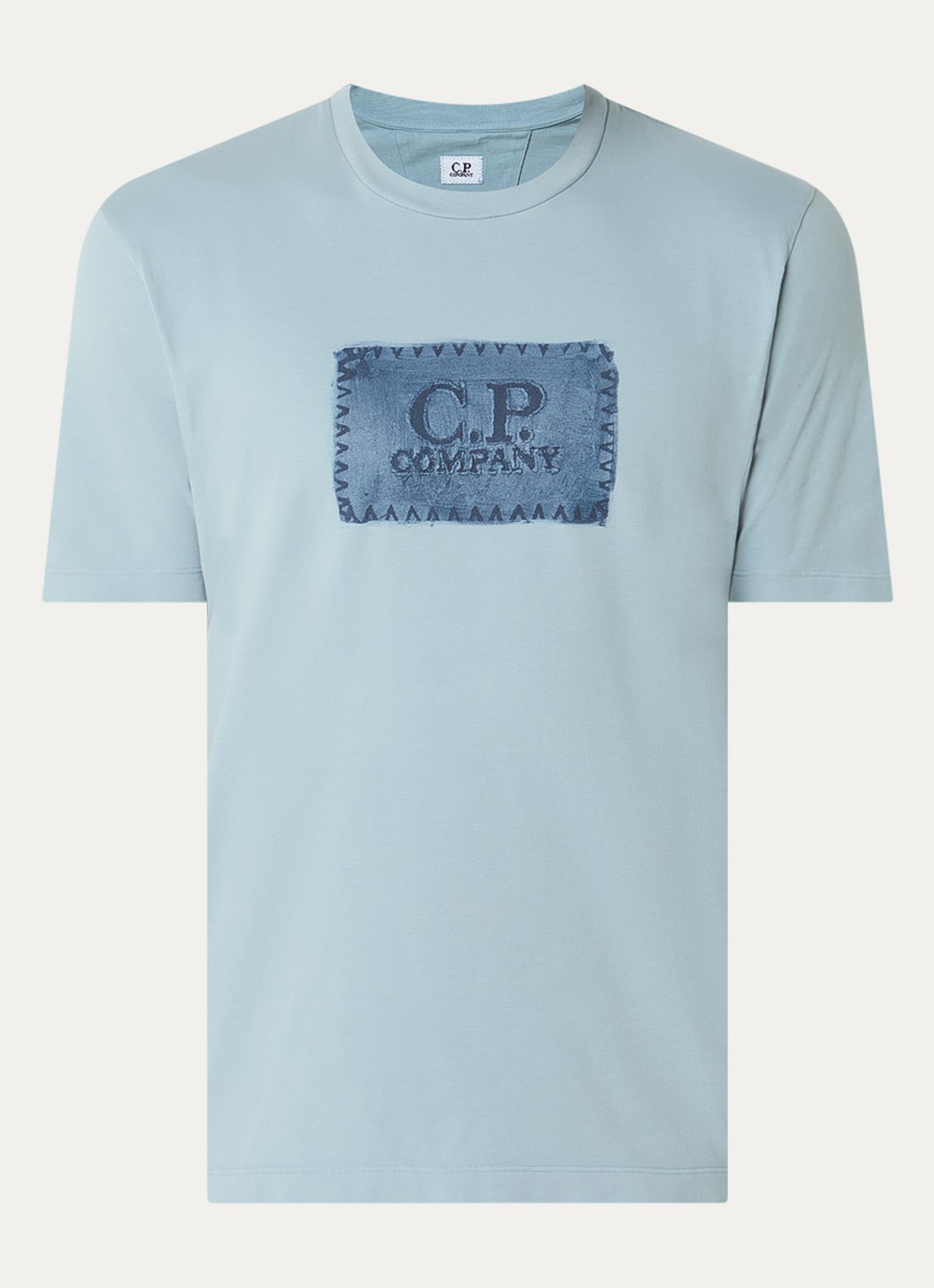 C.P. Company T-shirt met logoprint - voorkant 2 blauwgrijs