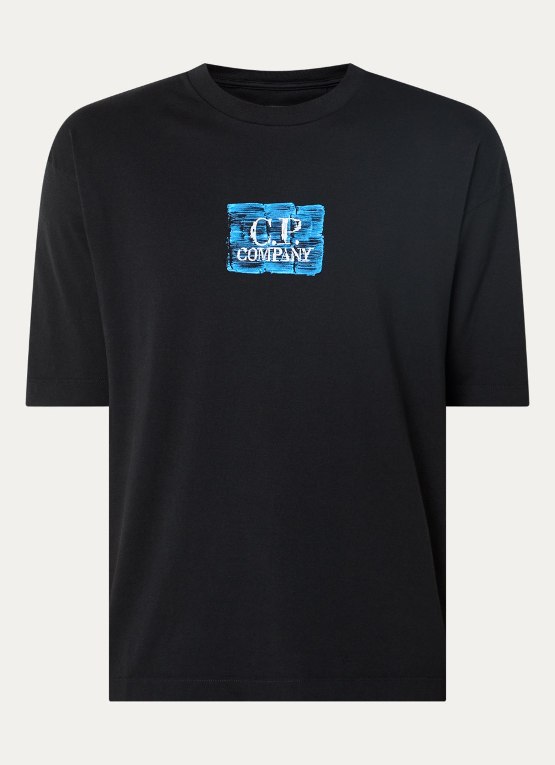 C.P. Company T-shirt met logoprint - voorkant zwart