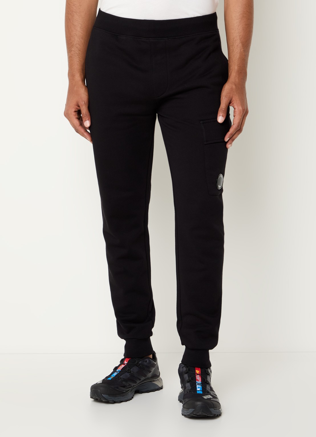 C.P. Company Tapered fit joggingbroek met steekzakken - detail 3 zwart