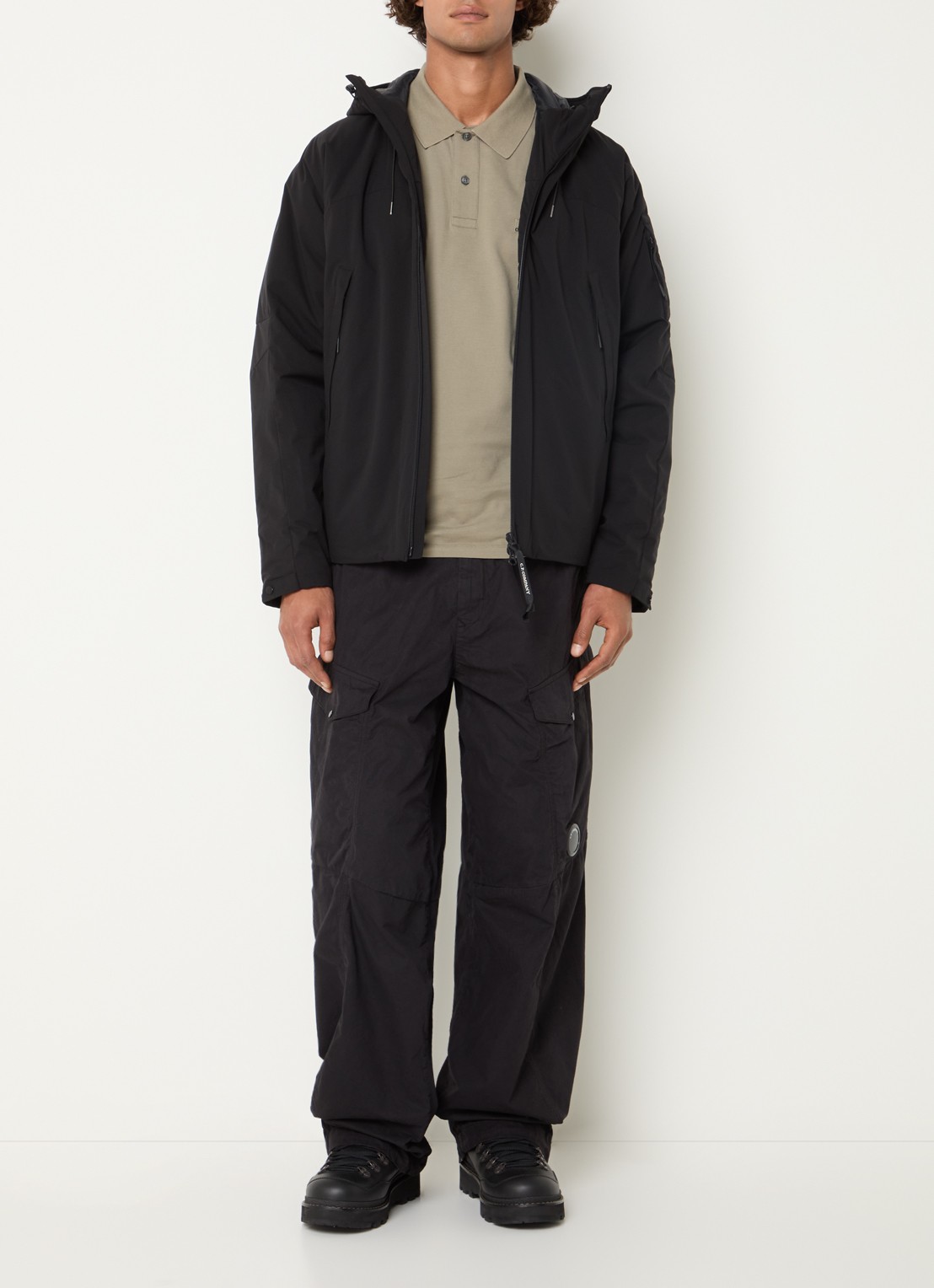 C.P. Company Wide fit broek met steekzakken - voorkant 5 zwart