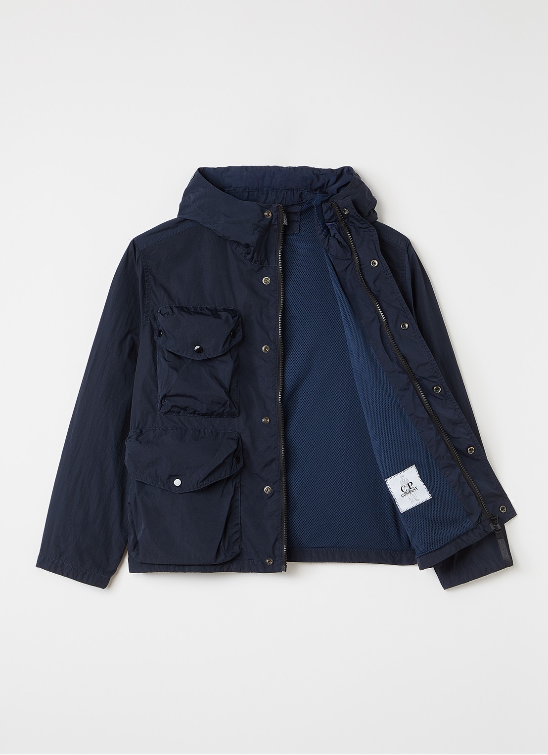 C.P. Company Windjack met borstzakken - voorkant 2 donkerblauw