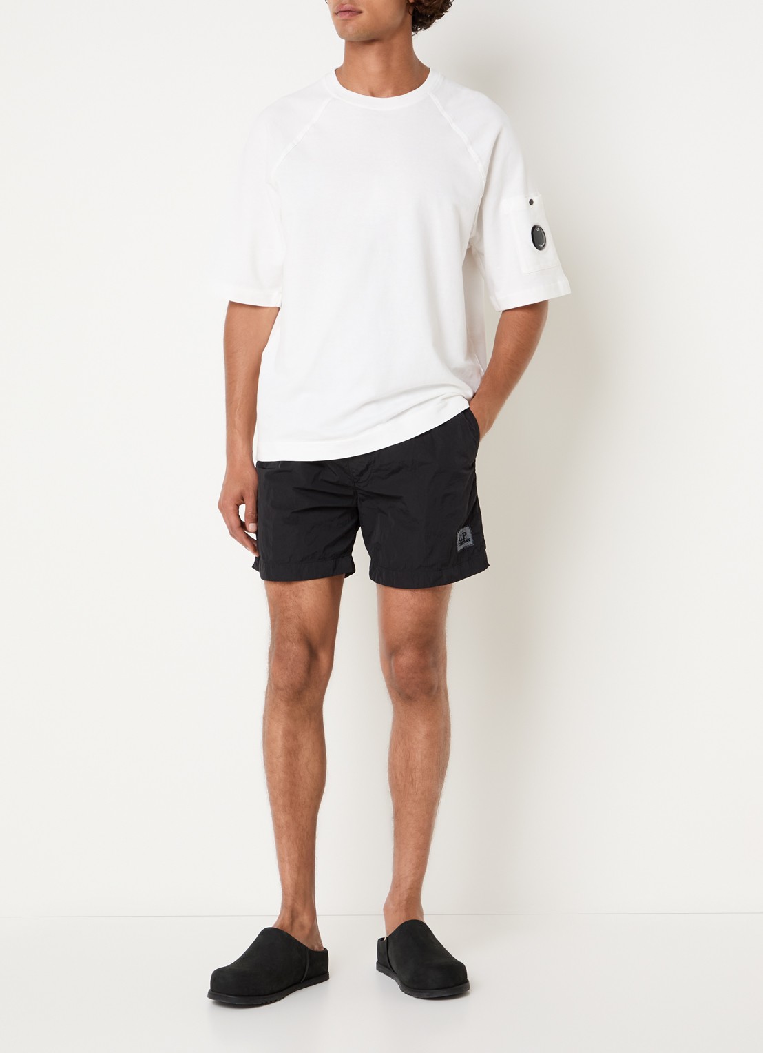 C.P. Company Zwemshorts met logo en steekzakken - voorkant 4 zwart