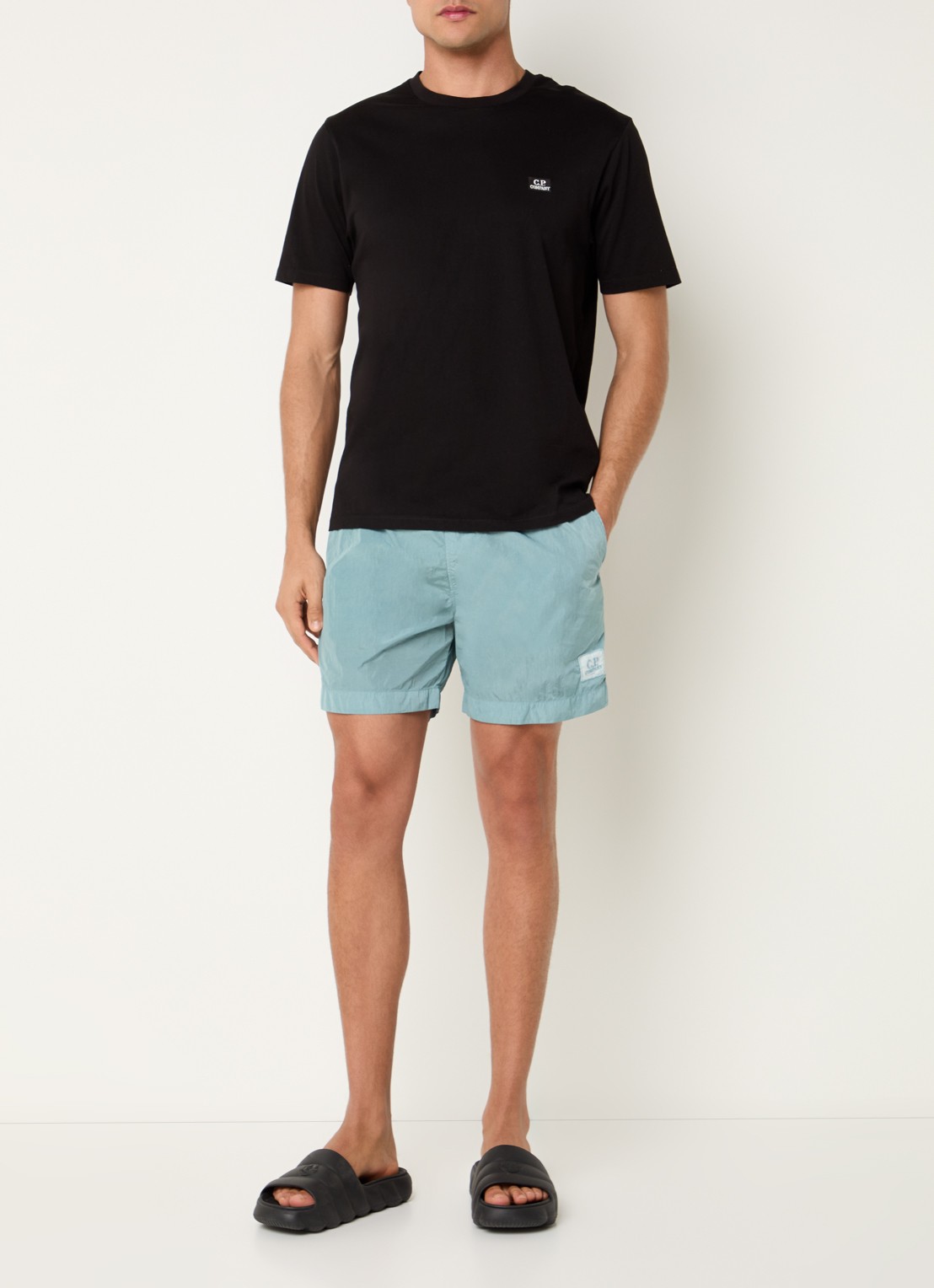 C.P. Company Zwemshorts met logo en steekzakken - voorkant 3 blauw