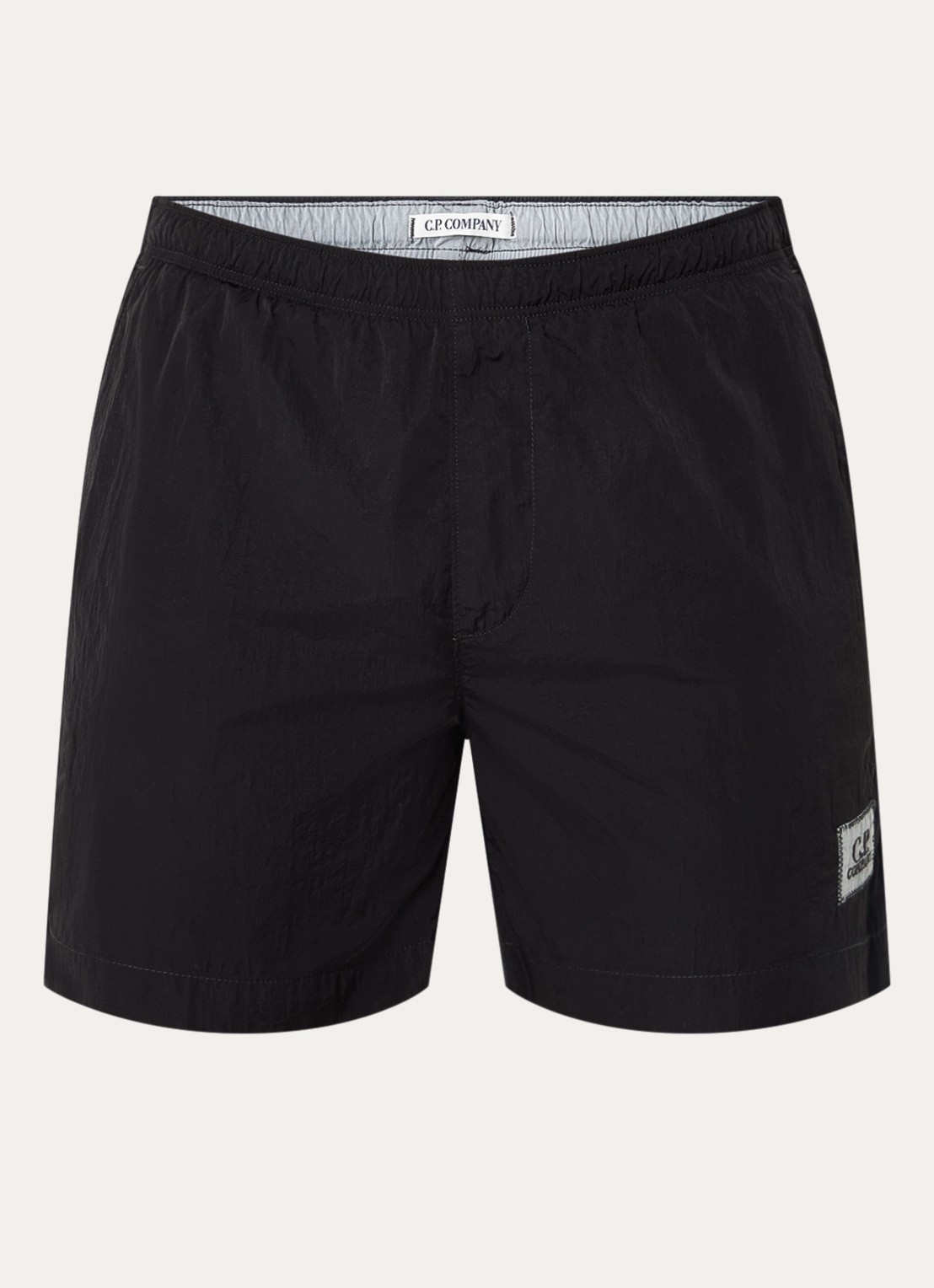 C.P. Company Zwemshorts met steekzakken en logo - voorkant 5 zwart