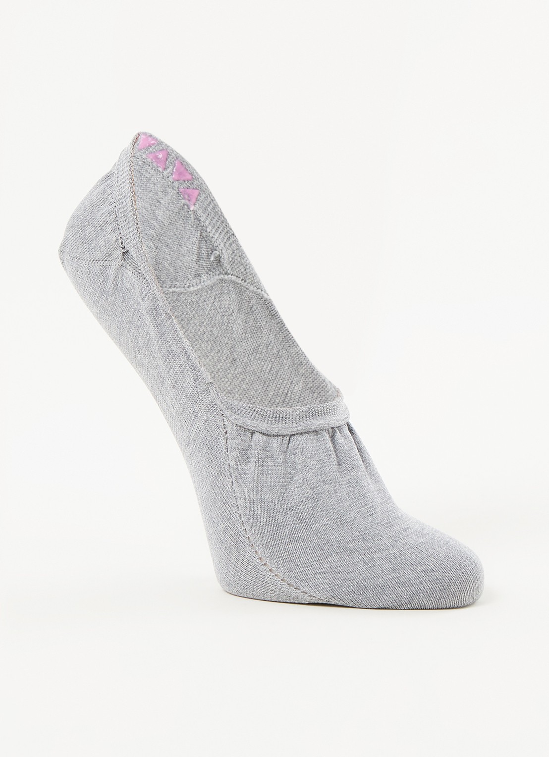 CADA Sneakersokken naadloos in 2-pack - voorkant lichtgrijs