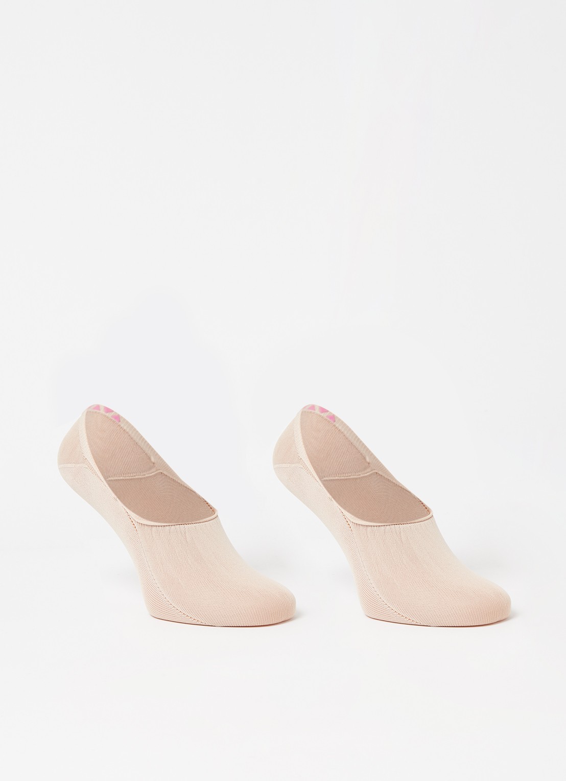 CADA Sneakersokken naadloos in 2-pack - voorkant creme