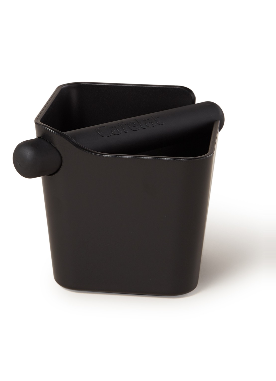 Cafelat Home Knock Box koffie uitklopbak 12 cm - voorkant zwart