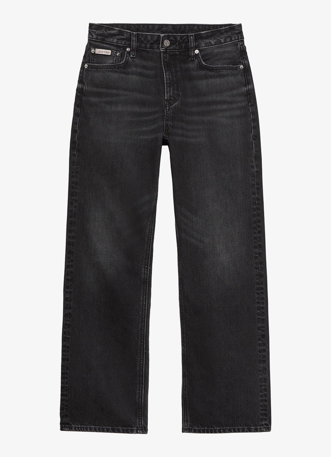 Calvin Klein 90's straight fit jeans met gekleurde wassing - voorkant zwart