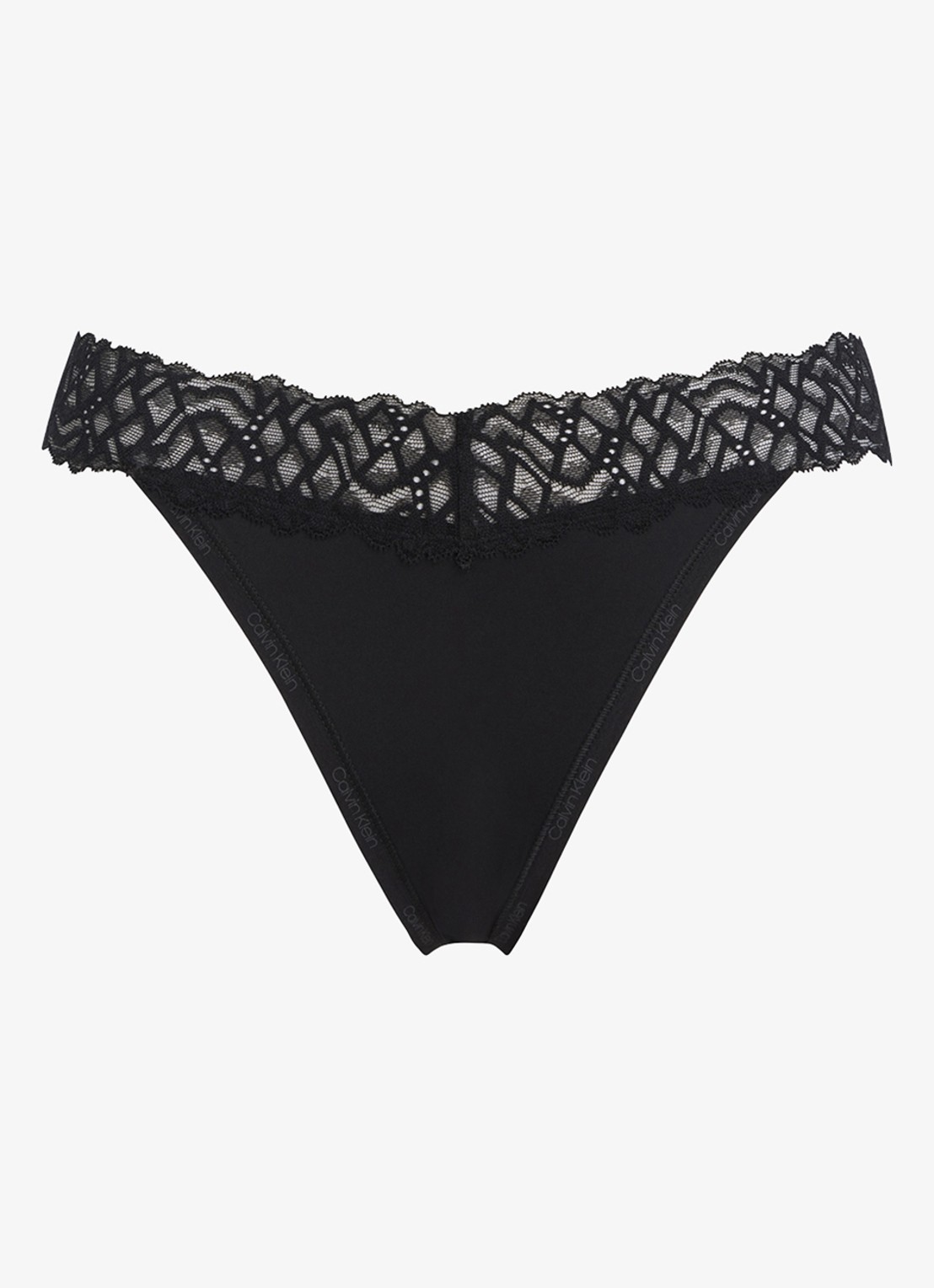Calvin Klein Attraction slip met details van kant - voorkant 2 zwart