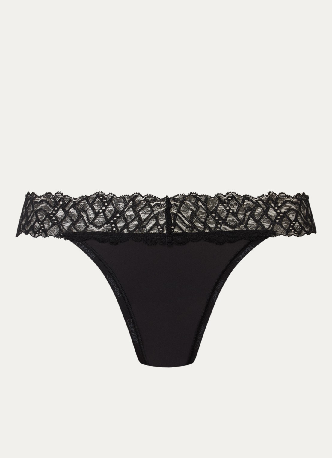 Calvin Klein Attraction slip met details van kant - voorkant 3 zwart