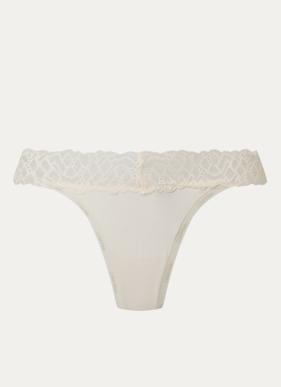 Calvin Klein Attraction string met details van kant - voorkant 2 ivoor