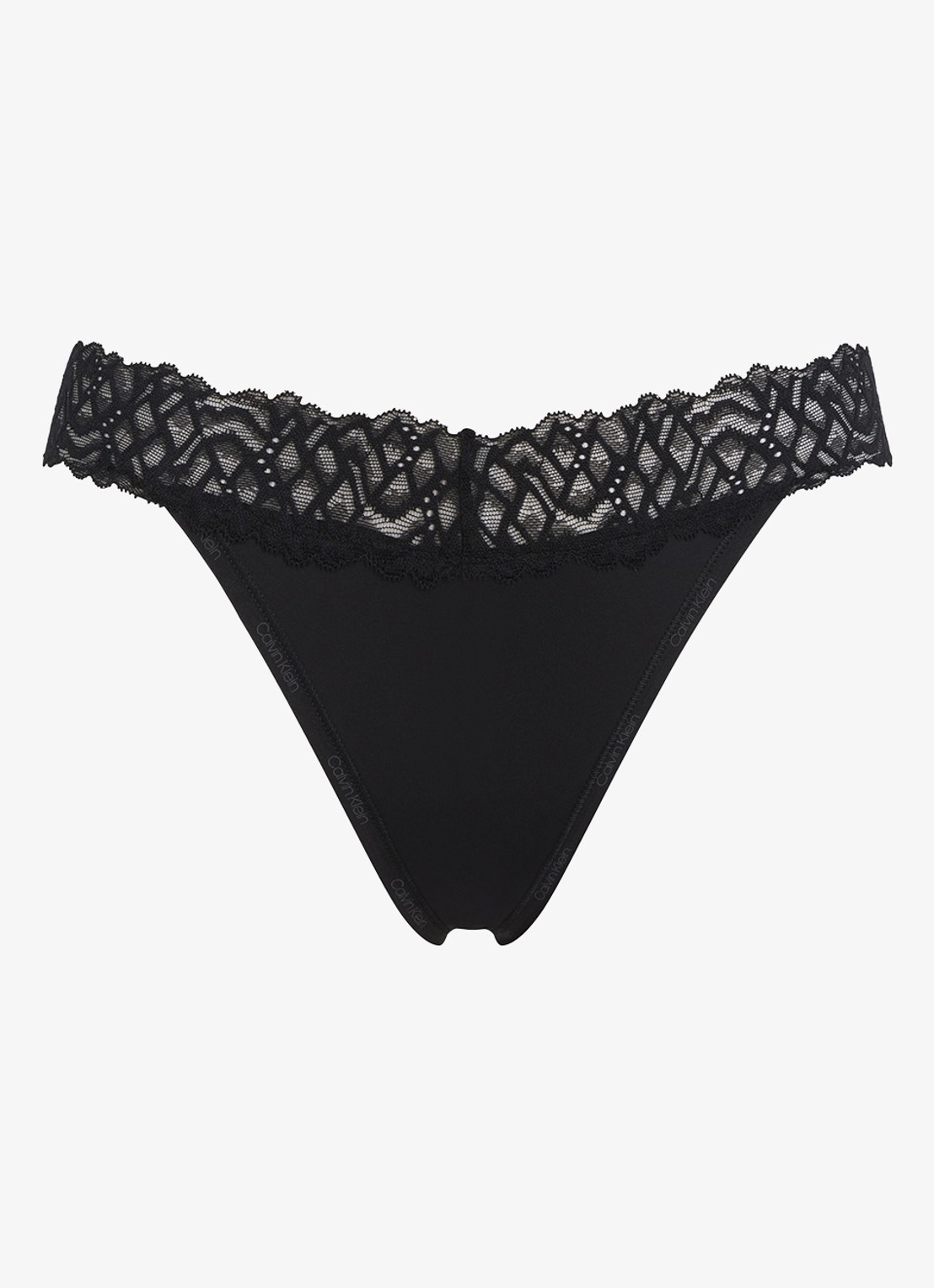 Calvin Klein Attraction string met details van kant - voorkant 4 zwart