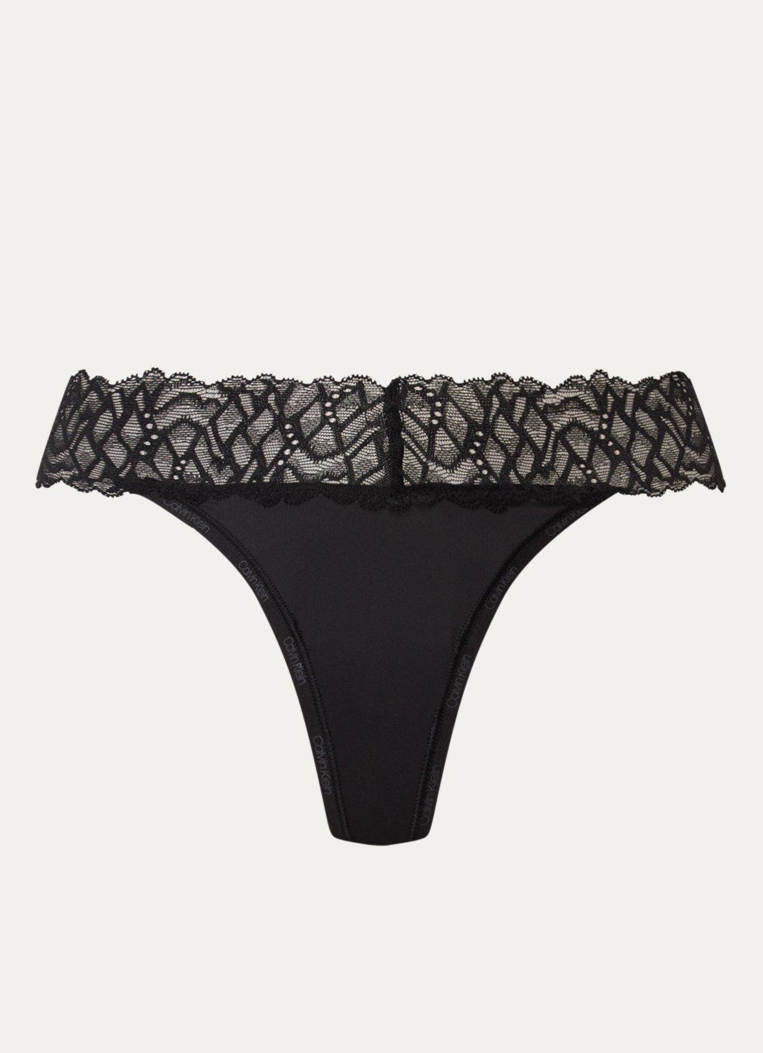 Calvin Klein Attraction string met details van kant - voorkant 5 zwart