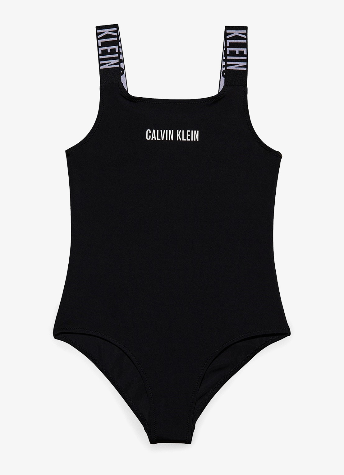 Calvin Klein Badpak met logoprint - voorkant zwart